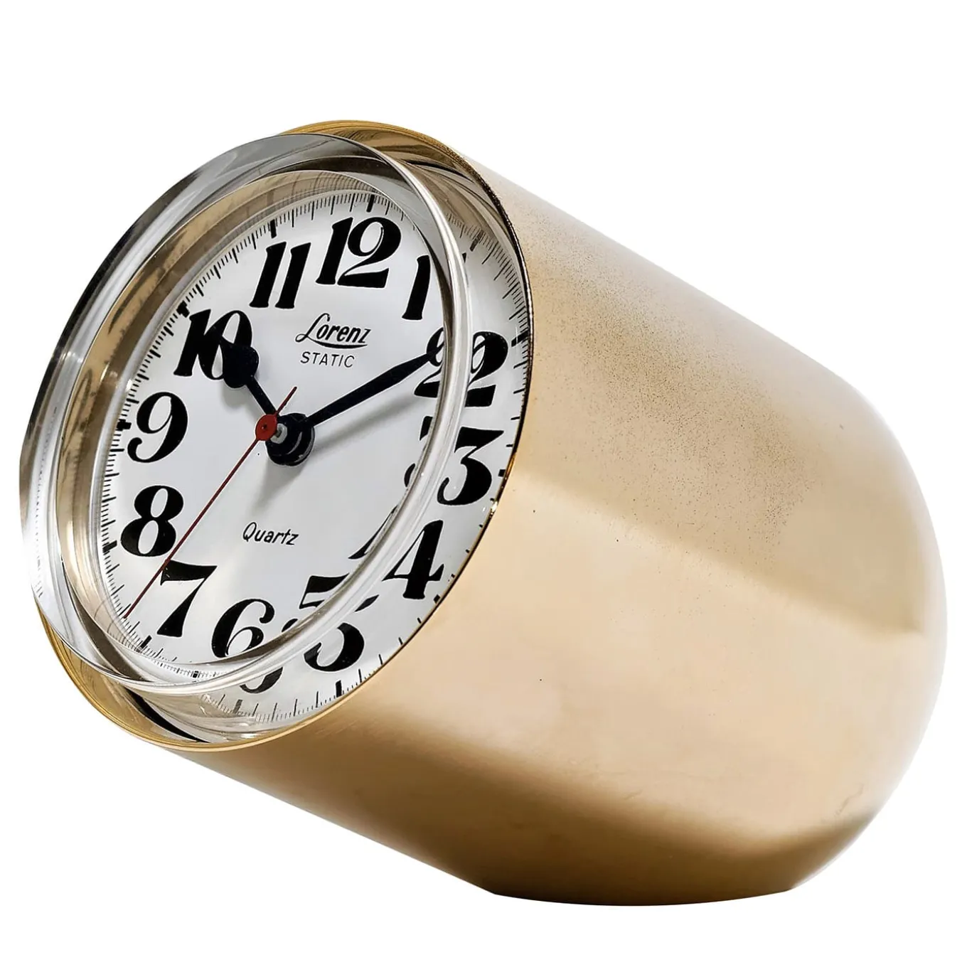 Orologio da Tavolo in Acciaio Dorato Static di Richard Sapper