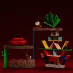 Orologio da Tavolo in Acciaio Dorato Static di Richard Sapper