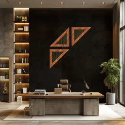 ORU Collection Decorazione murale a triangolo in travertino anticato di lusso