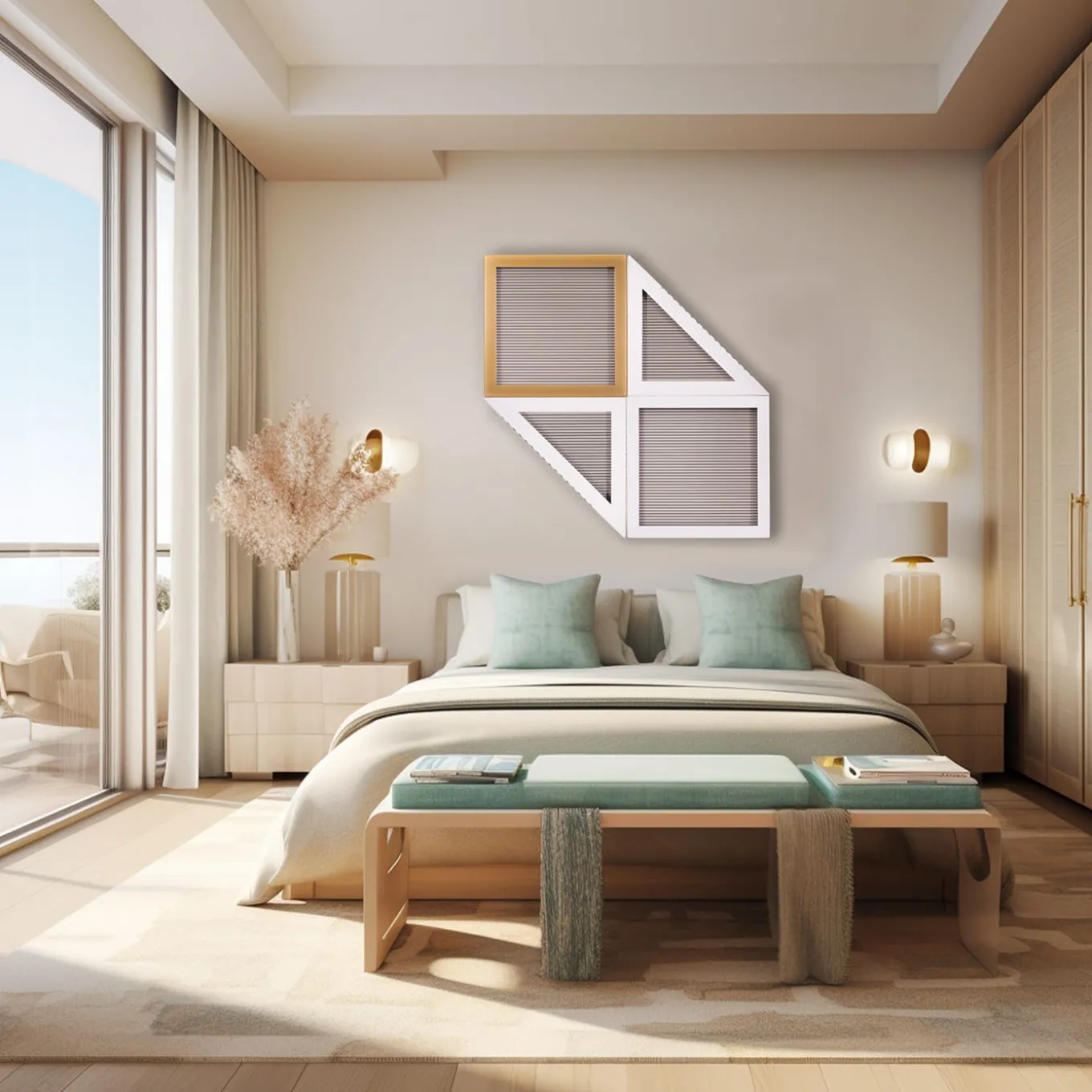 ORU Collection Decorazione murale essenziale a triangolo in bianco e nero