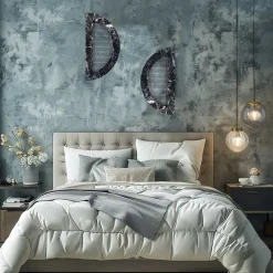 ORU Collection Decoro da parete a mezzo cerchio in marmo nero di Marquinia