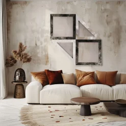 ORU Collection Luxury Grigio Carnico Marmo Quadrato Decorazione da parete