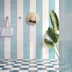 Ot Palau Pavone Pigeon-Blue Set di 24 piastrelle quadrate