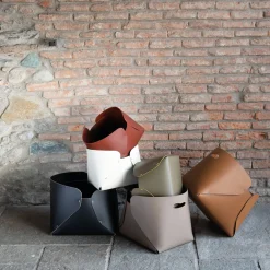 Overlaps Cesta regular in cuoio nera