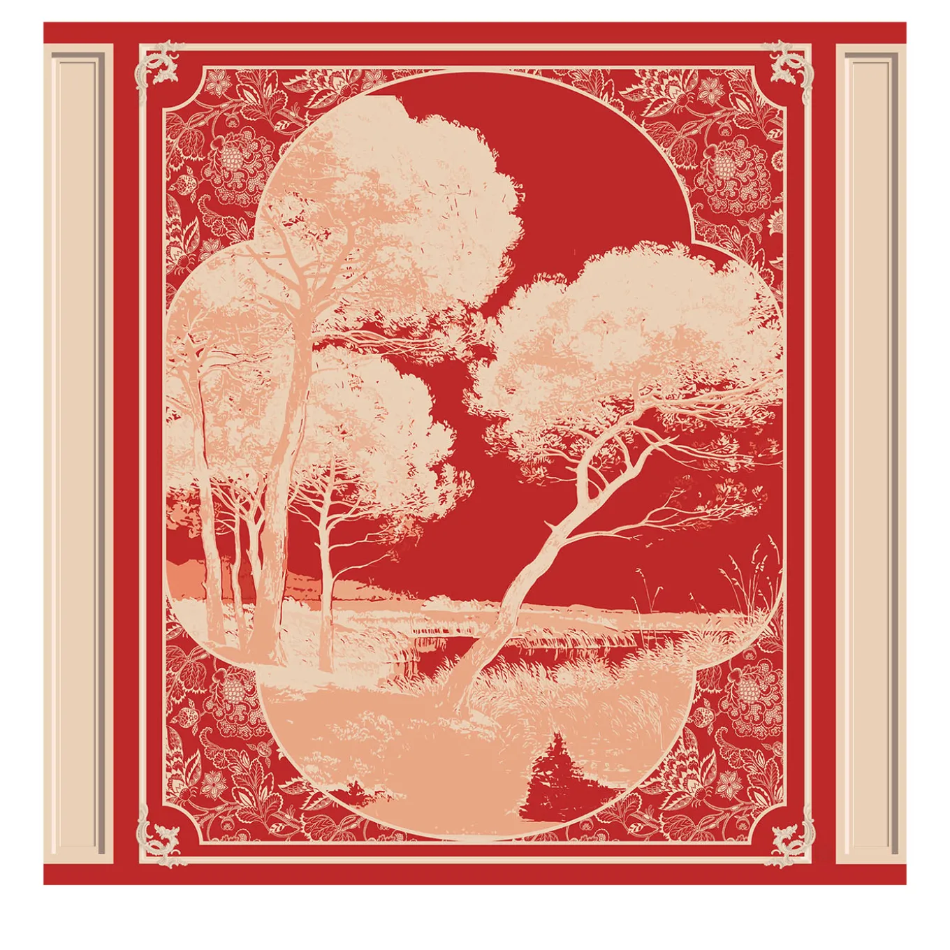 Paesaggio 1 Rinascimento Oro Arte da parete