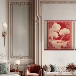 Paesaggio 1 Rinascimento Oro Arte da parete