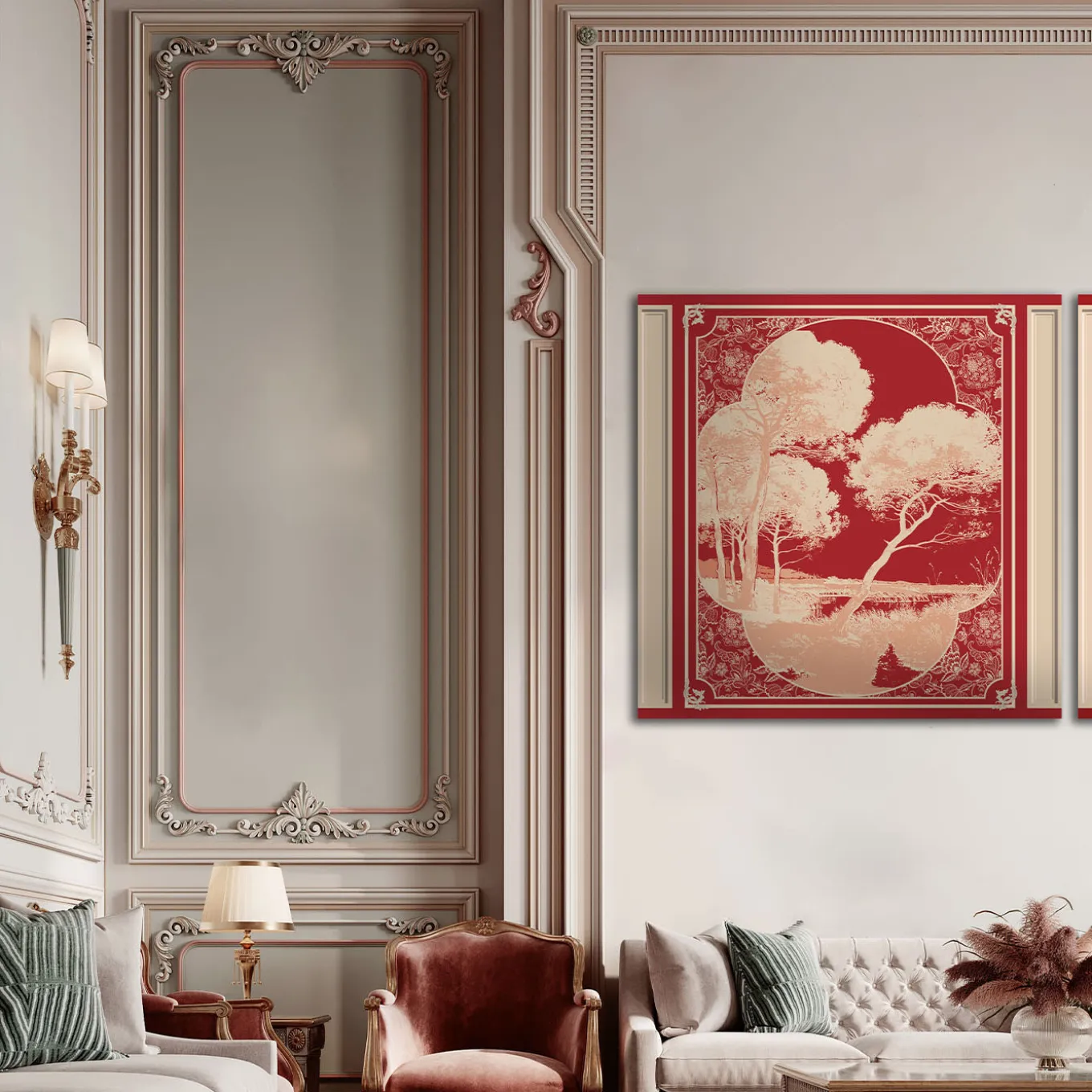 Paesaggio 1 Rinascimento Oro Arte da parete