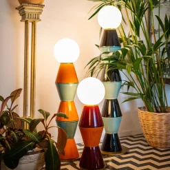 Palm Lampada da tavolo grande Acquamarina e Arancione