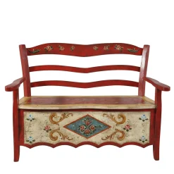 Panca barocca tirolese in stile 17° secolo