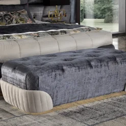 Panca imbottita in cristallo