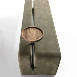 Panca in pelle di burro con vassoio