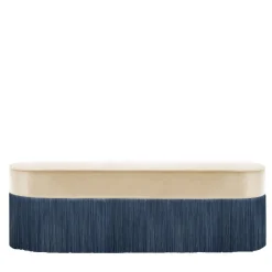 Panchina beige e blu con frange