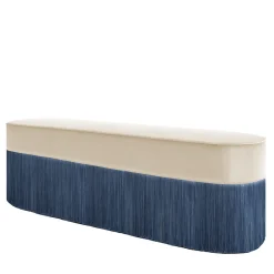 Panchina beige e blu con frange