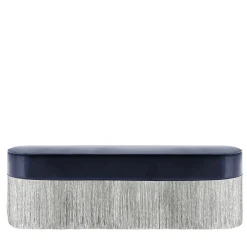 Panchina con frange blu e argento