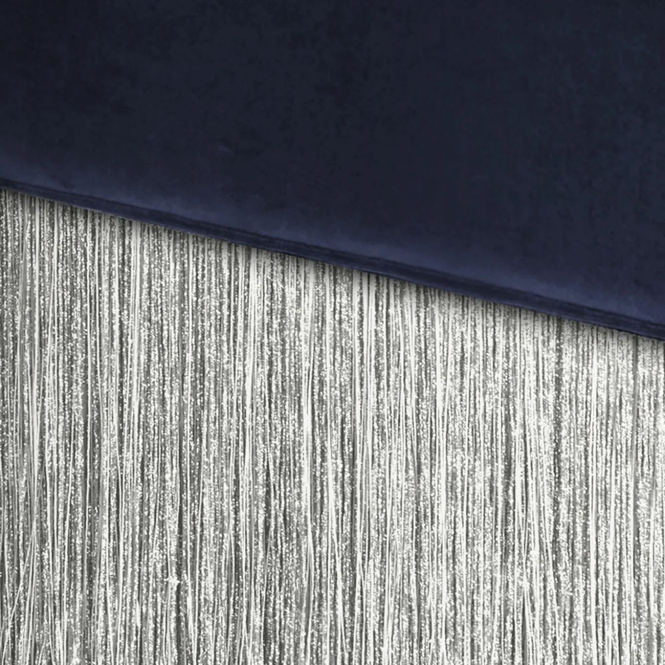 Panchina con frange blu e argento