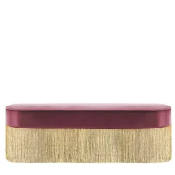 Panchina con frange bordeaux e oro