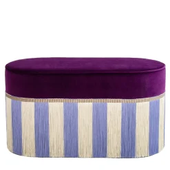 Panchina geometrica Couture Riga ovale viola e lilla
