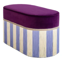 Panchina geometrica Couture Riga ovale viola e lilla