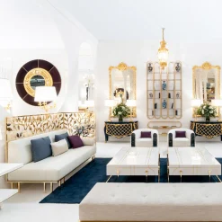 Panchina in metallo dorato