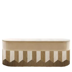 Panchina in velluto beige Plissé