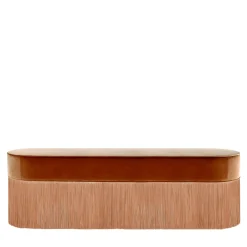 Panchina in velluto liscio cognac