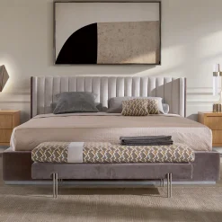 Panchina Retangolare Roma in Velluto Marrone