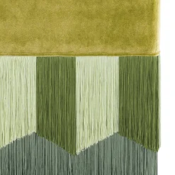 Panchina rettangolare in velluto giallo acido Plissé