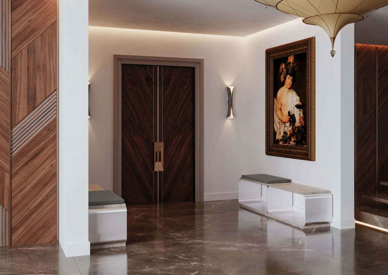 Panchina Vista Olive-Wood di Michael Schoeller