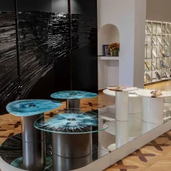 Pannello decorativo in gesso nero lucido Waves