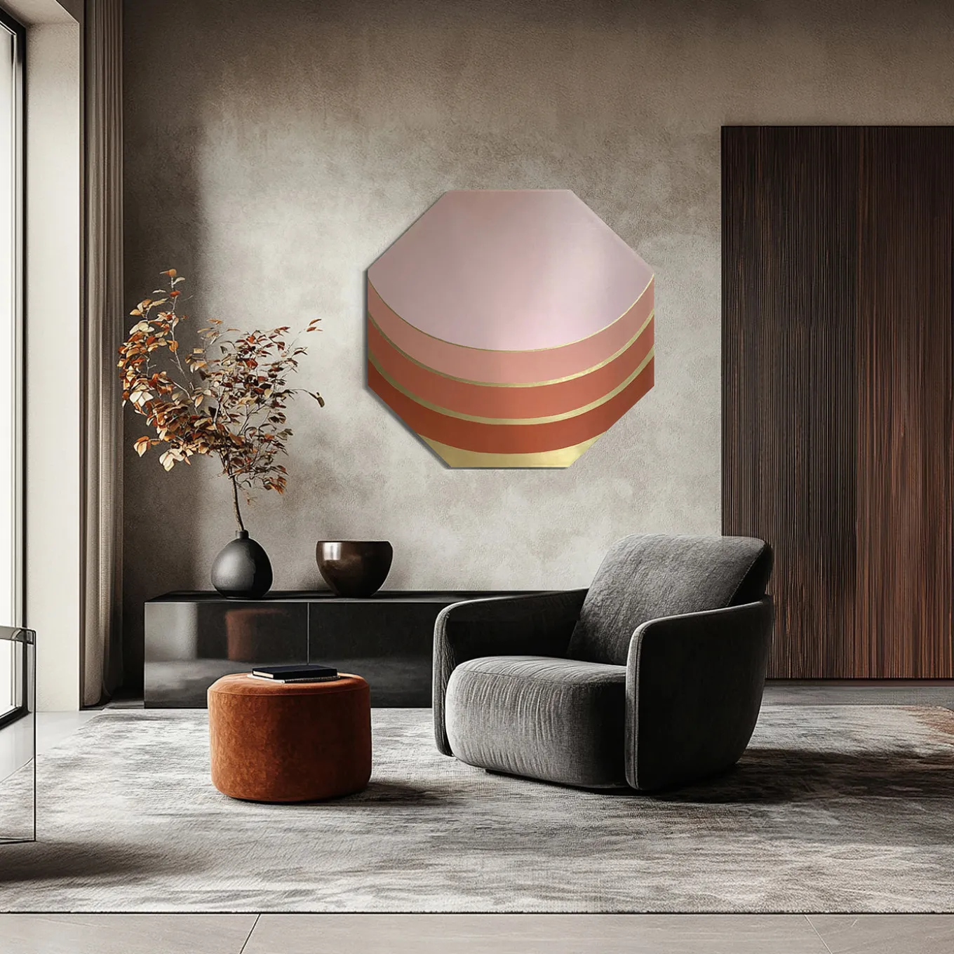 Pannello Decorativo Ottagonale Joy Arancione