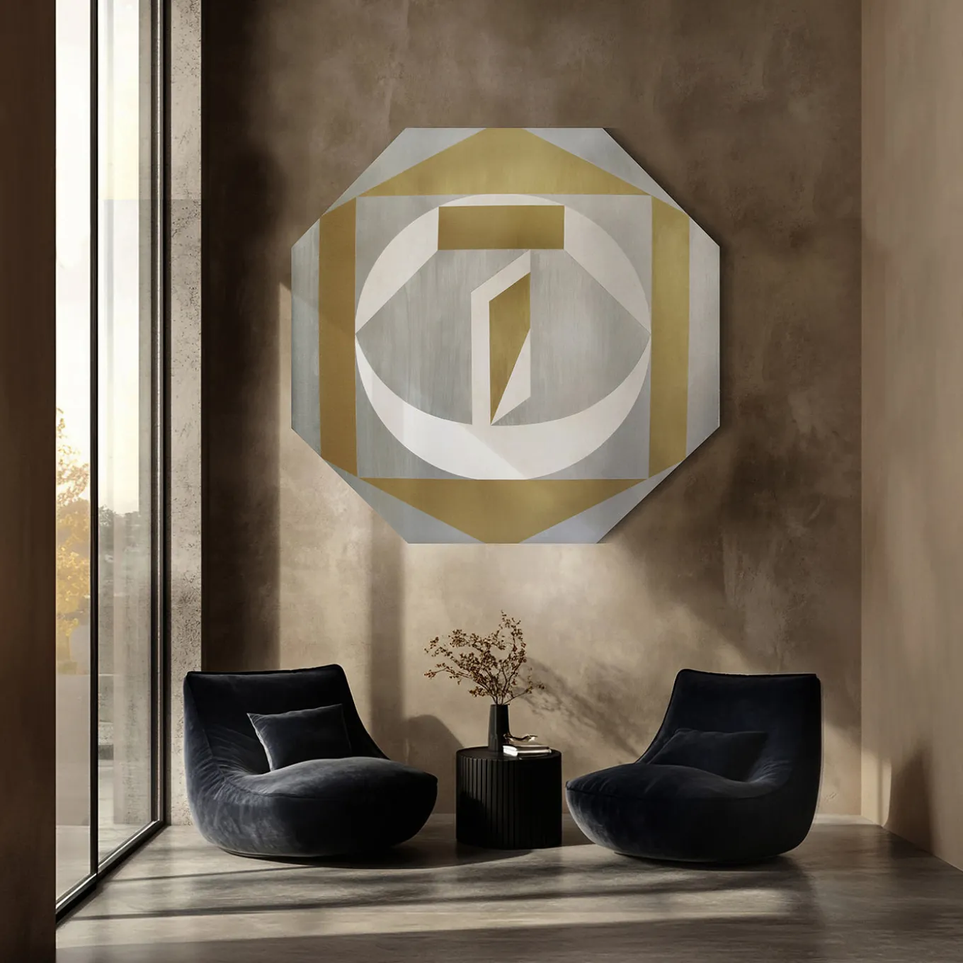 Pannello Decorativo Ottagonale Love Argento