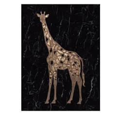 Pannello Spotted Savannah in Marmo Nero Marquinia e Pelle