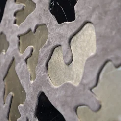 Pannello Spotted Savannah in Marmo Nero Marquinia e Pelle