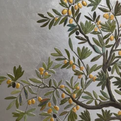 Pannello strutturato in foglia d'argento L'Ulivo