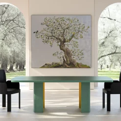 Pannello strutturato in foglia d'argento L'Ulivo
