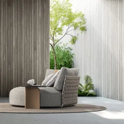 Pantelleria Grigio Chaise Longue rotonda per esterni