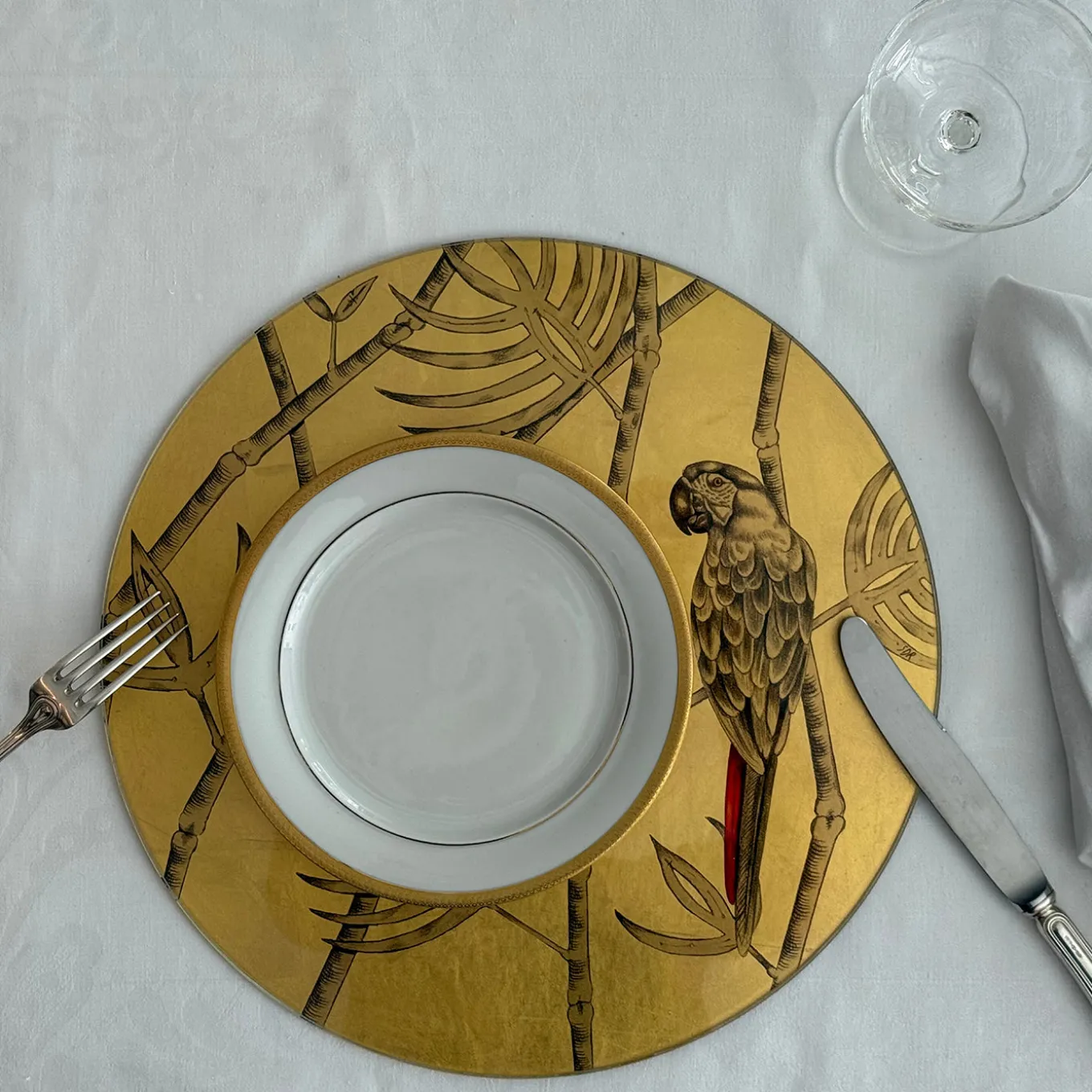 Pappagallo Soggetto VI Piatto Oro