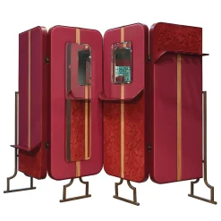 Paravento Virna a Quattro Pannelli Bifacciale in Pelle