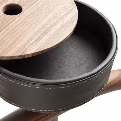 Patrick Servomuto in Legno di Noce con Base in Marmo Bianco