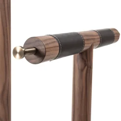 Patrick Servomuto in Legno di Noce con Base in Marmo Bianco