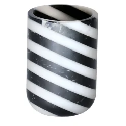 Penna Alice in marmo nero Marquinia e bianco Arabescato