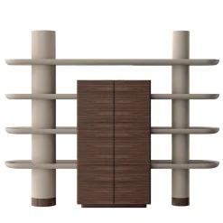 Pensile modulare Mina Int1 Beige e Noce