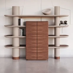 Pensile modulare Mina Int1 Beige e Noce