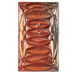 Piastrella Decorativa Rettangolare in Ceramica con Lustro Rosso e Verde