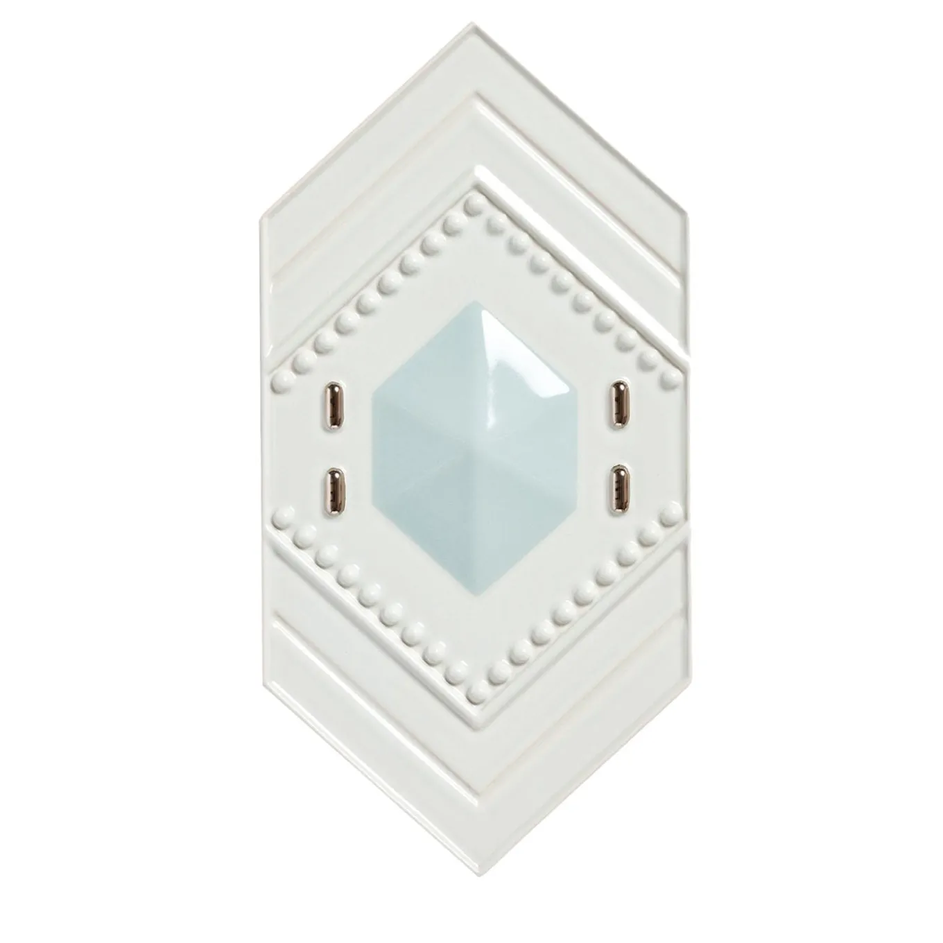 Piastrella di ceramica Enigma Bianco Lucido e Verde Vintage di Elena Salmistraro