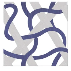 Piastrella Il Guardiano In Ceramica Grigia E Viola Motivo Geometrico