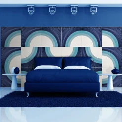 Piastrella quadrata Baleno blu e bianca