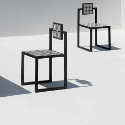 Piastrelle Sedia quadrata per esterni in ferro