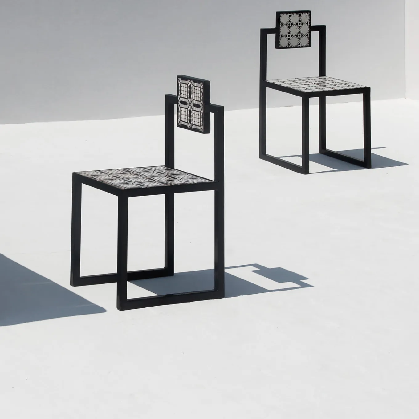 Piastrelle Sedia quadrata per esterni in ferro