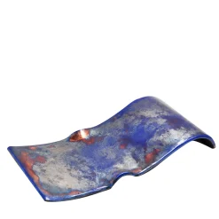 Piatto centrotavola Onda Piccola Ramato/Blu di Nino Basso